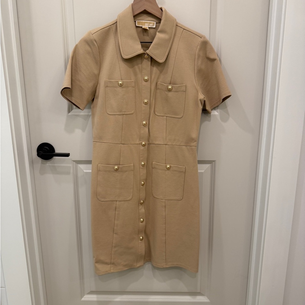 Michael Kors Beige Collared Dress